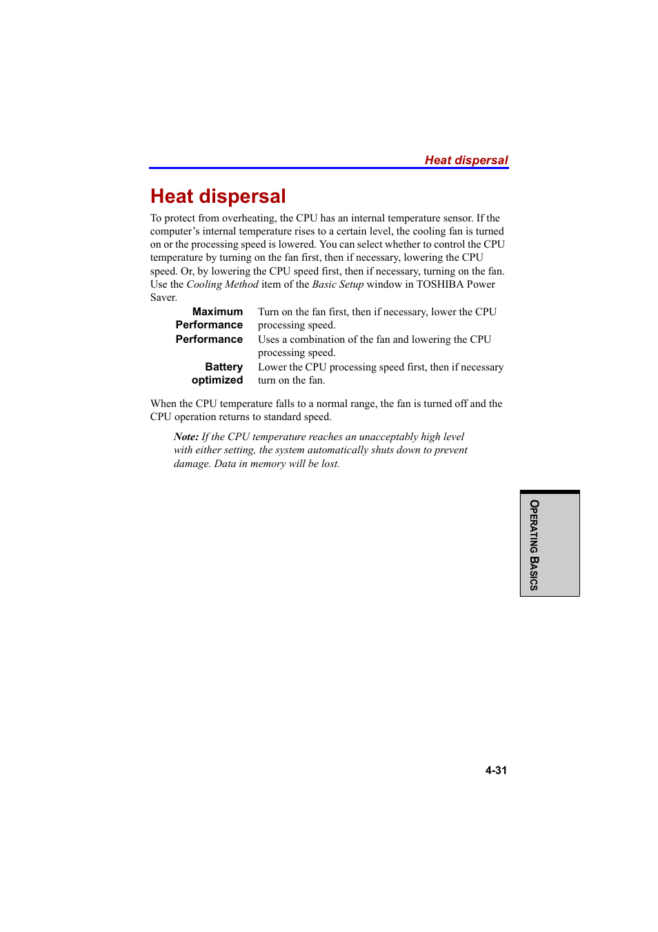 Heat dispersal | Cool-Lux A100 User Manual | Page 113 / 248