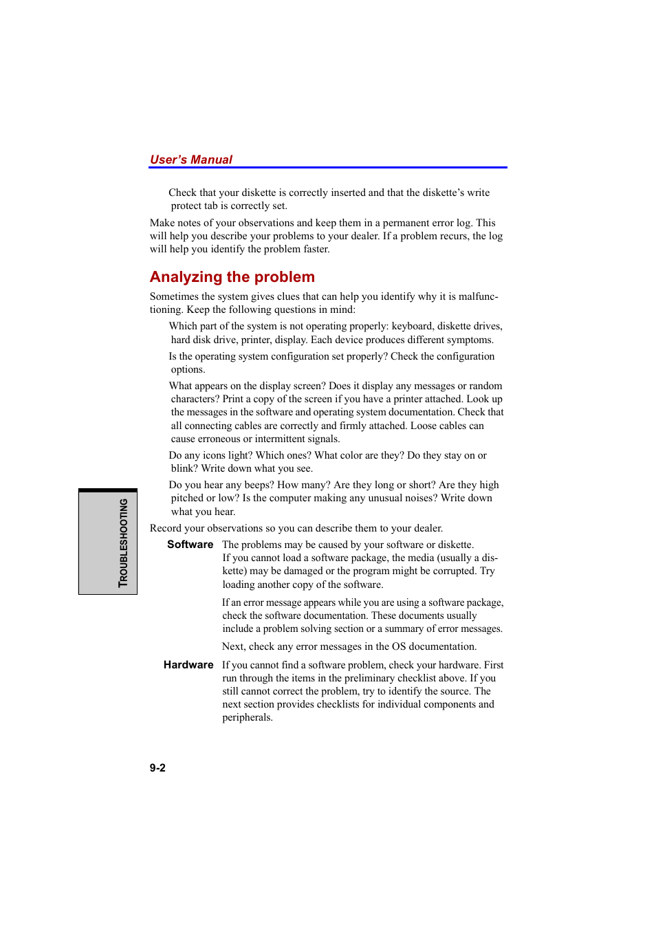 Analyzing the problem | Cool-Lux A100 User Manual | Page 166 / 248