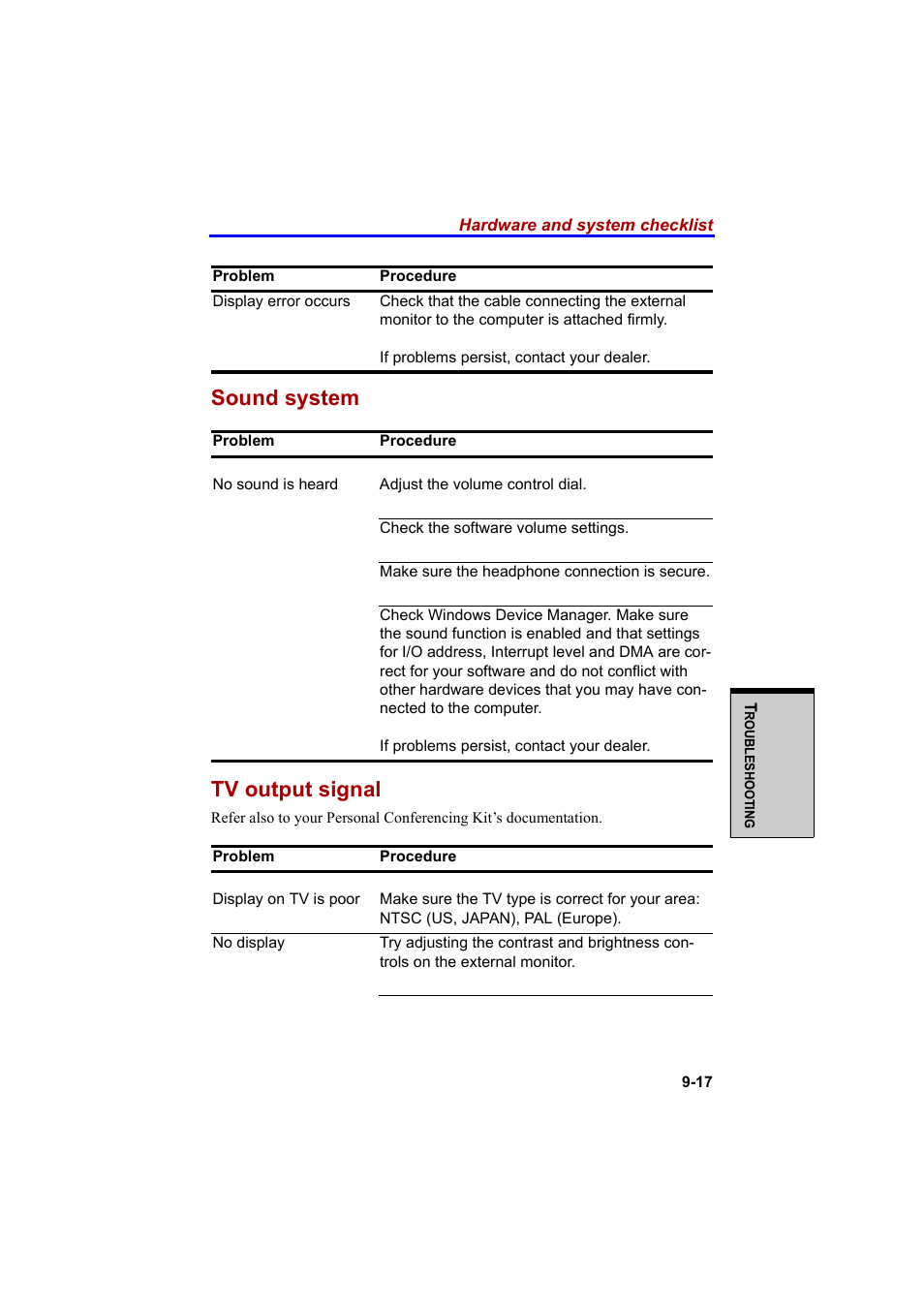 Sound system tv output signal | Cool-Lux A100 User Manual | Page 181 / 248