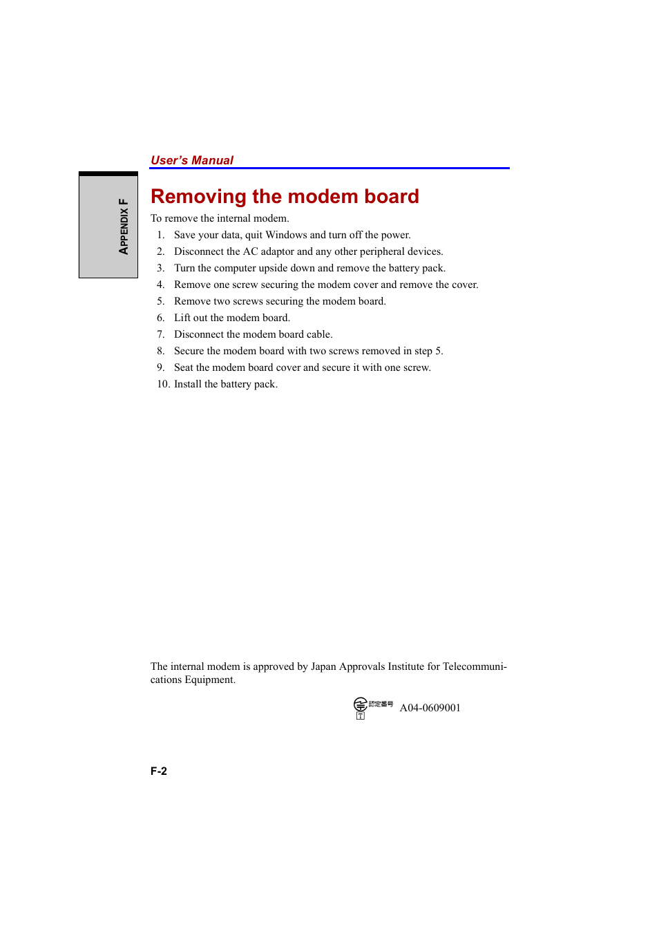 Removing the modem board | Cool-Lux A100 User Manual | Page 222 / 248