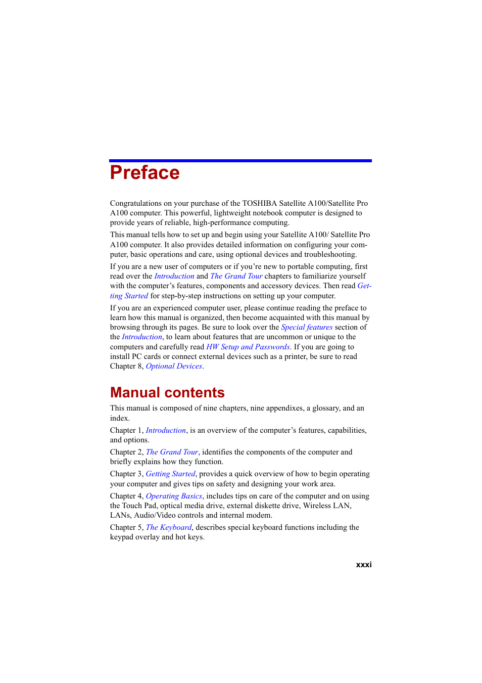 Preface, Manual contents | Cool-Lux A100 User Manual | Page 31 / 248