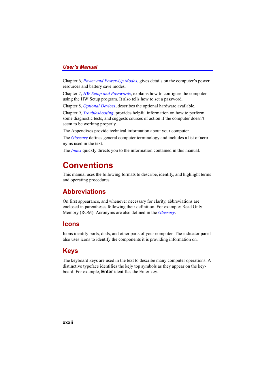 Conventions, Abbreviations, Icons | Keys | Cool-Lux A100 User Manual | Page 32 / 248