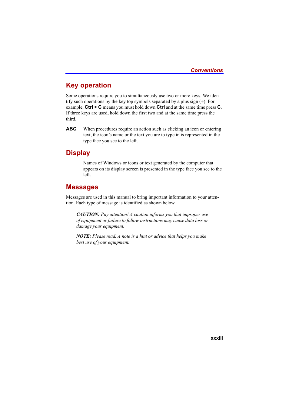 Key operation, Display, Messages | Cool-Lux A100 User Manual | Page 33 / 248
