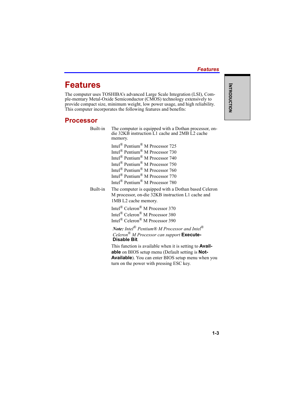Features, Processor | Cool-Lux A100 User Manual | Page 41 / 248
