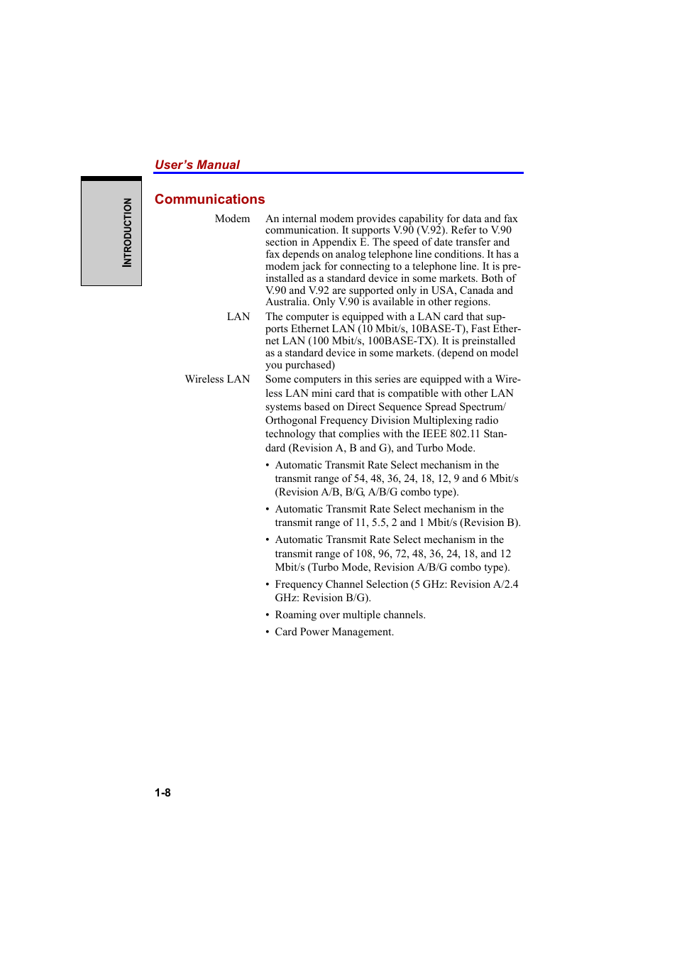 Communications | Cool-Lux A100 User Manual | Page 46 / 248