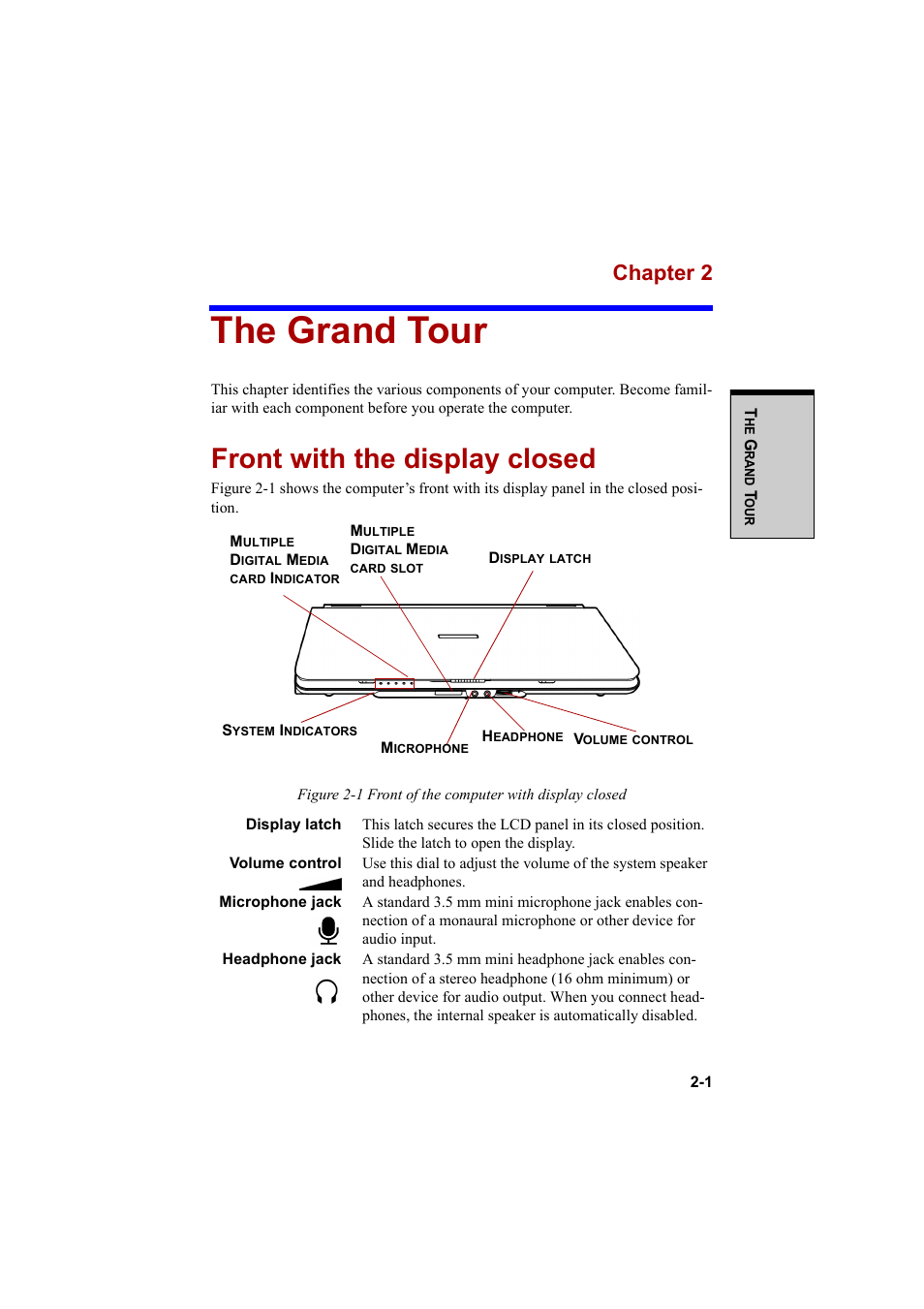 The grand tour, Front with the display closed, Chapter 2 | Cool-Lux A100 User Manual | Page 53 / 248
