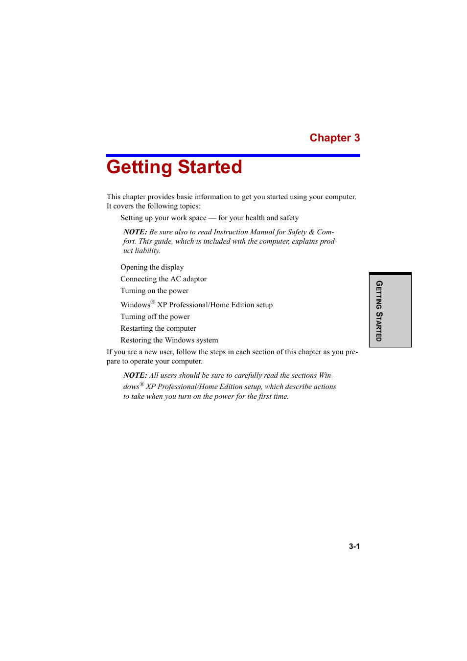 Getting started, Chapter 3 | Cool-Lux A100 User Manual | Page 69 / 248