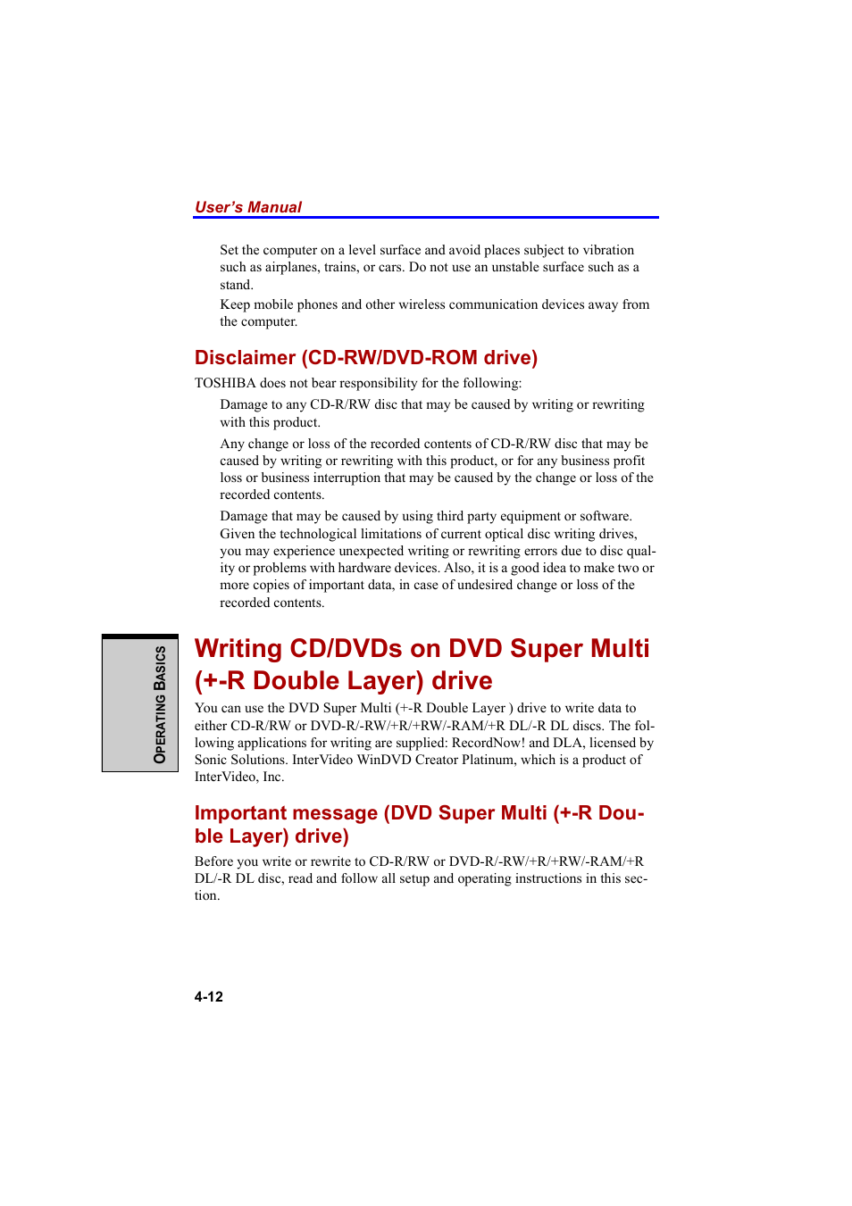 Disclaimer (cd-rw/dvd-rom drive) | Cool-Lux A100 User Manual | Page 94 / 248