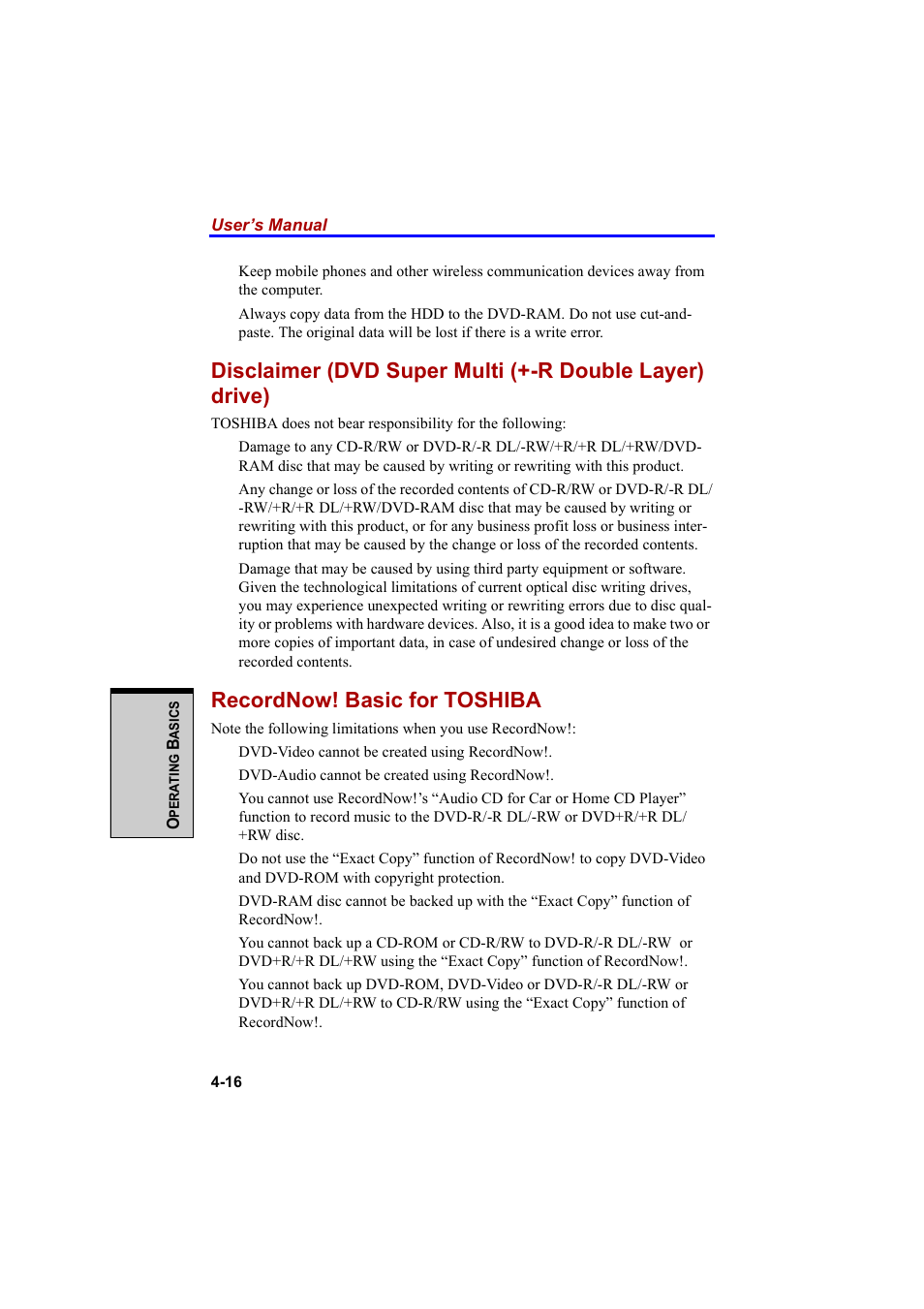 Recordnow! basic for toshiba | Cool-Lux A100 User Manual | Page 98 / 248