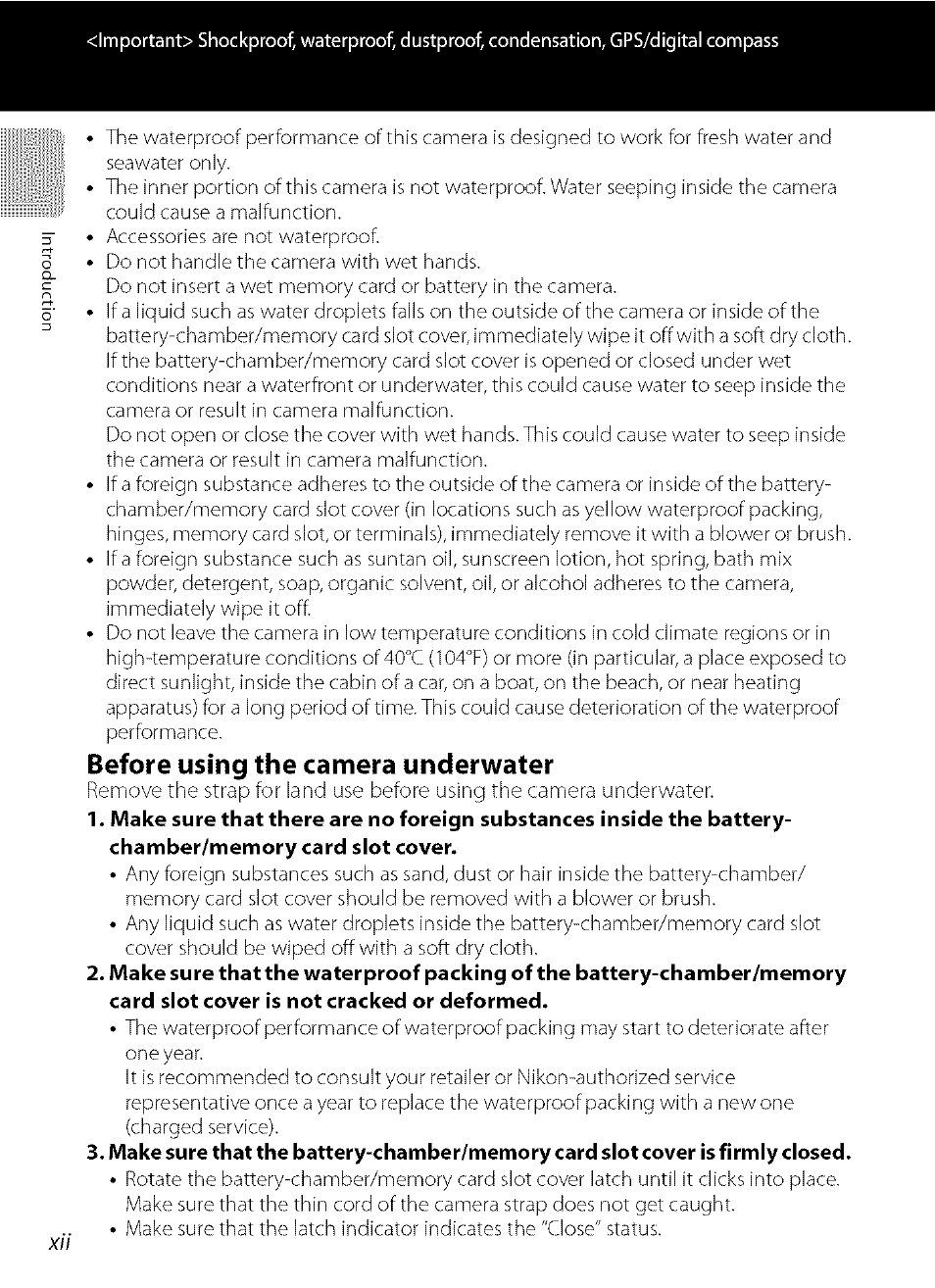 Before using the camera underwater | Nikon COOLPIX  AW100 User Manual | Page 14 / 75