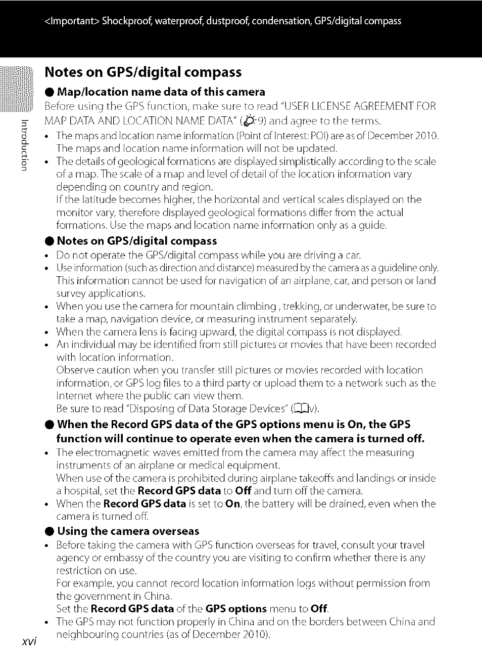 Notes on gps/digital compass | Nikon COOLPIX  AW100 User Manual | Page 18 / 75