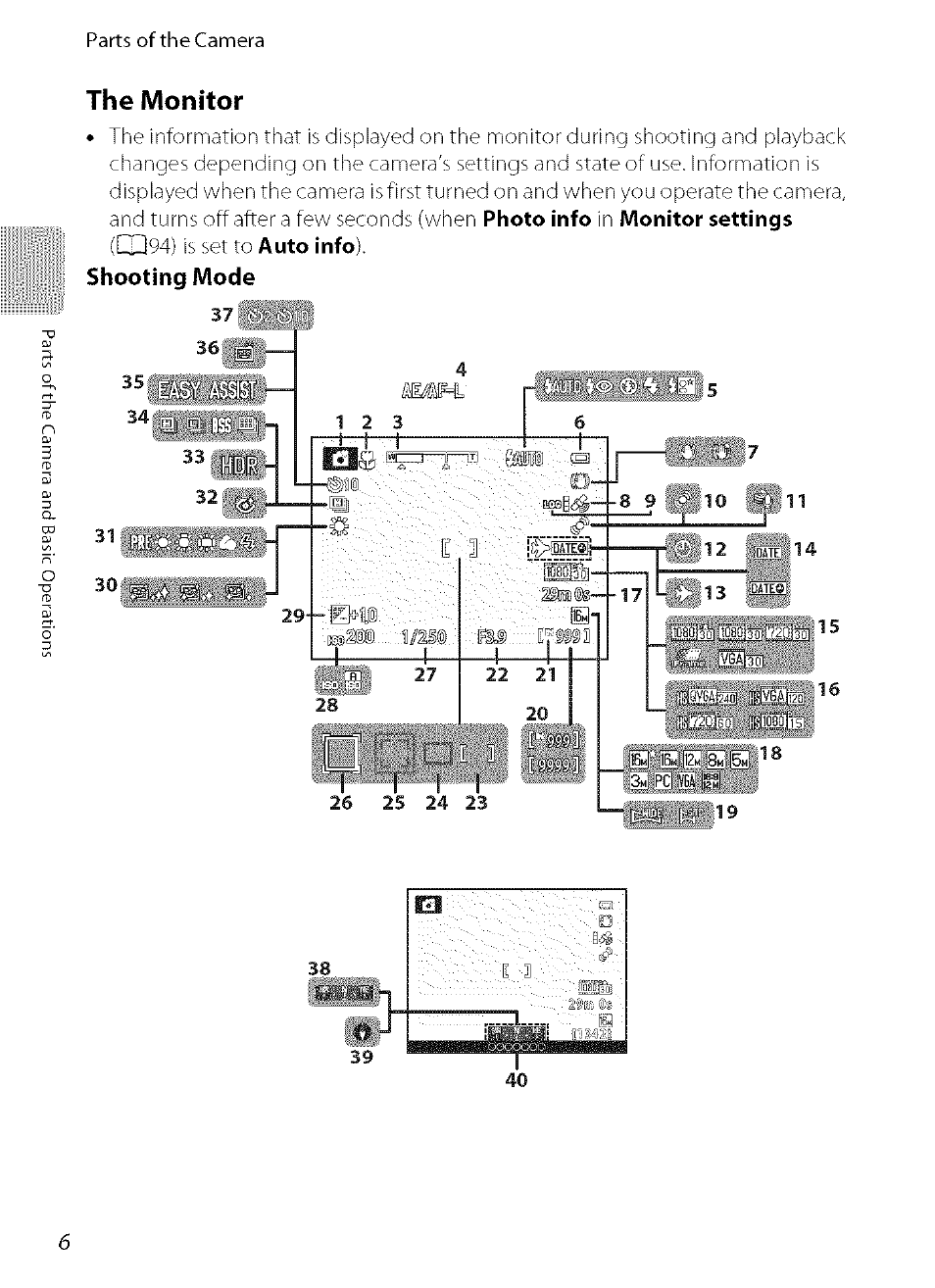 The monitor, Shooting mode | Nikon COOLPIX  AW100 User Manual | Page 30 / 75