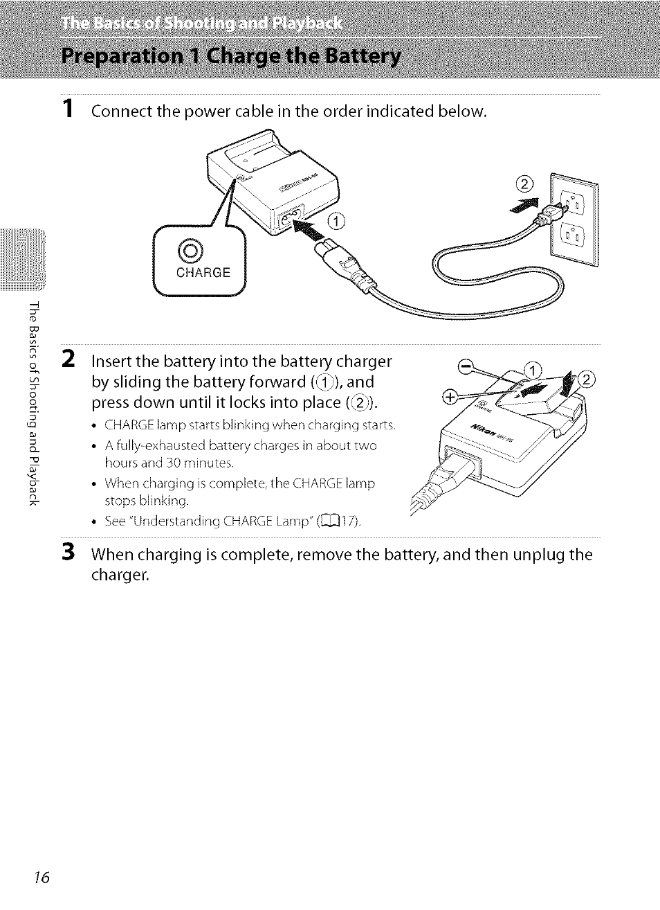 Preparation 1 charge the battery | Nikon COOLPIX  AW100 User Manual | Page 40 / 75