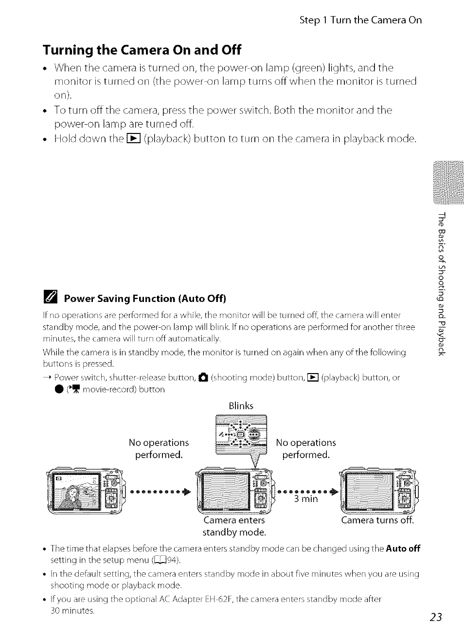 Turning the camera on and off, B power saving function (auto off), Ijwi | Nikon COOLPIX  AW100 User Manual | Page 47 / 75