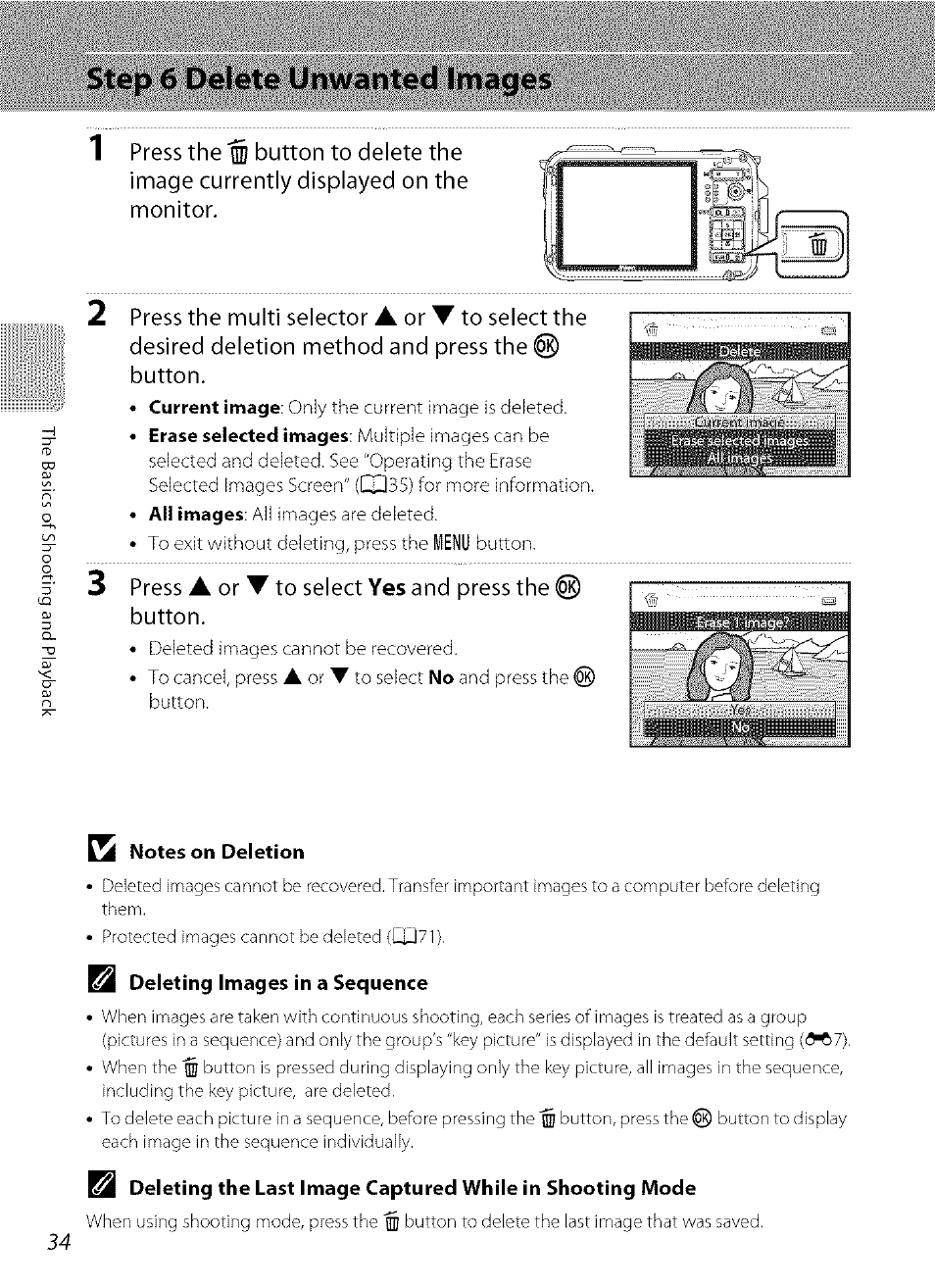 Step 6 delete unwanted images, 7a notes on deletion, Hienu | Nikon COOLPIX  AW100 User Manual | Page 58 / 75