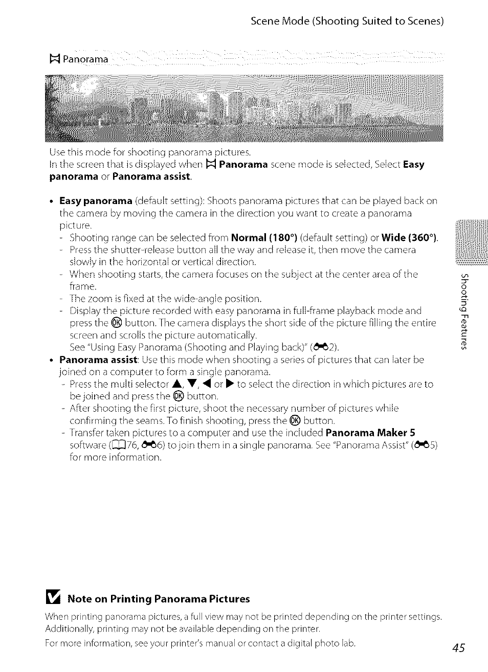 A note on printing panorama pictures | Nikon COOLPIX  AW100 User Manual | Page 69 / 75