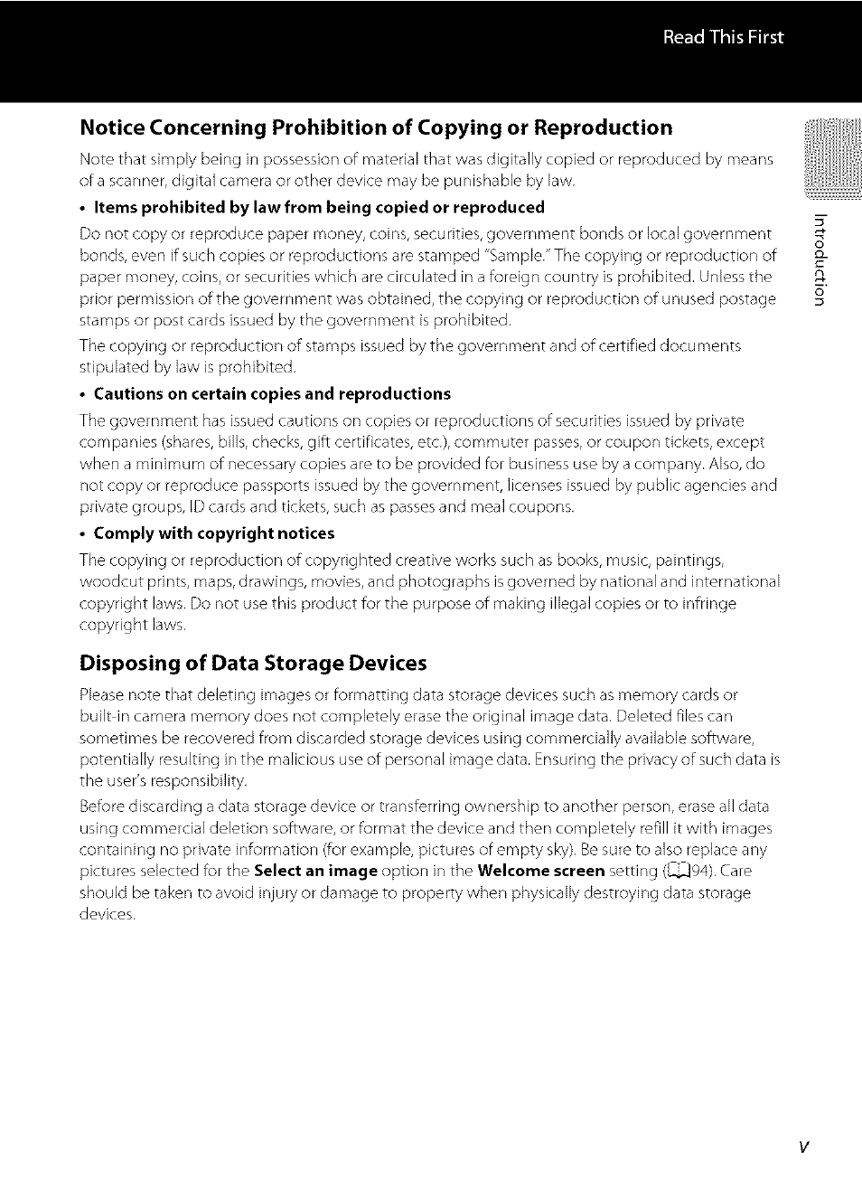 Disposing of data storage devices | Nikon COOLPIX  AW100 User Manual | Page 7 / 75