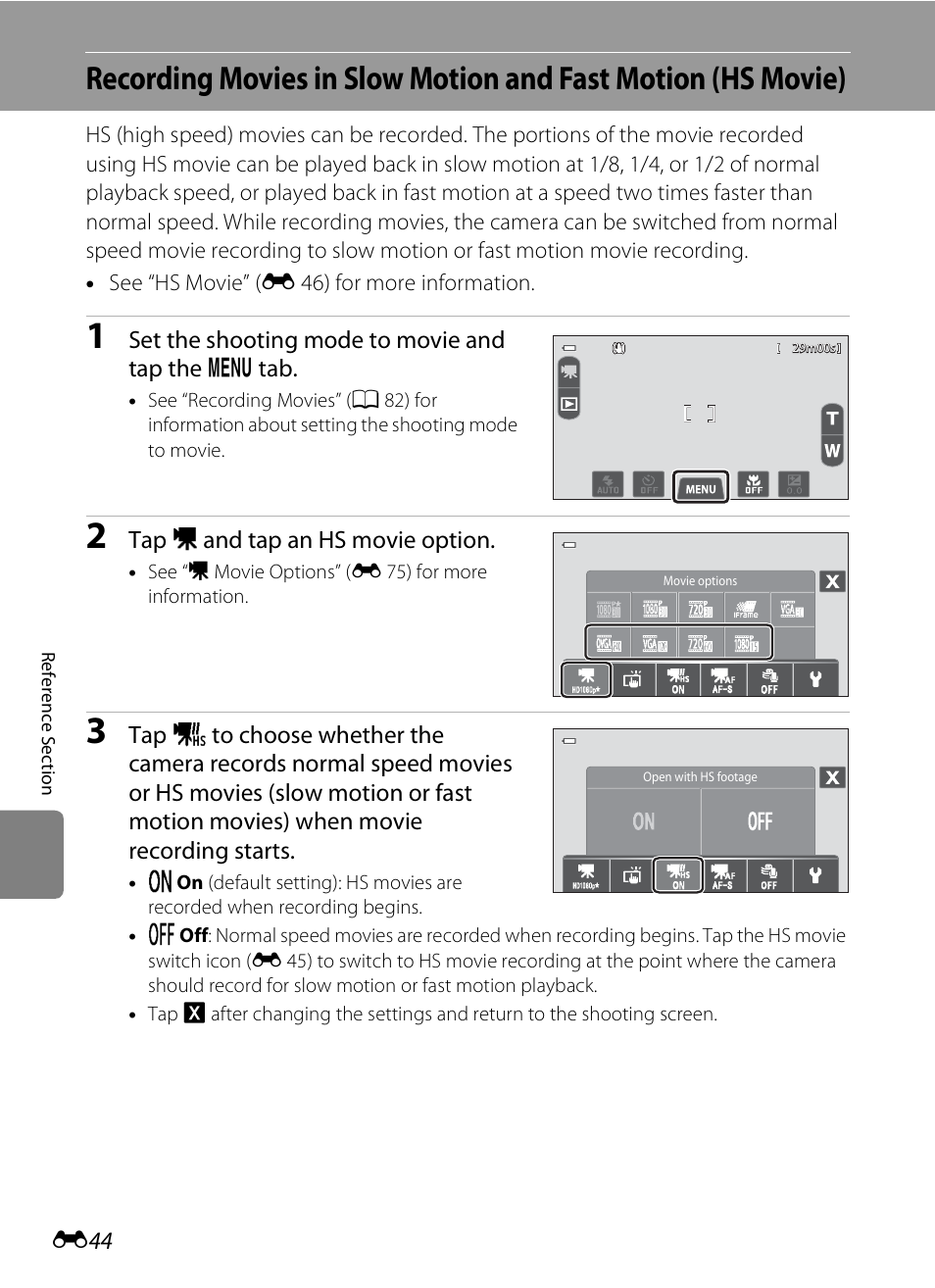 E 44 | COOLPIX by Nikon S100 User Manual | Page 152 / 236