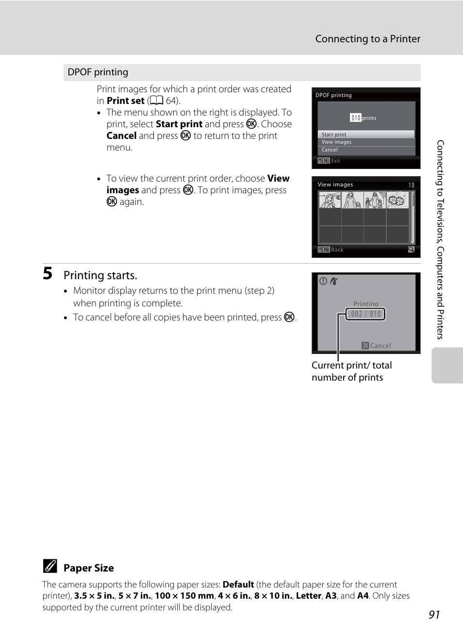 Printing starts | Nikon L105 User Manual | Page 103 / 152