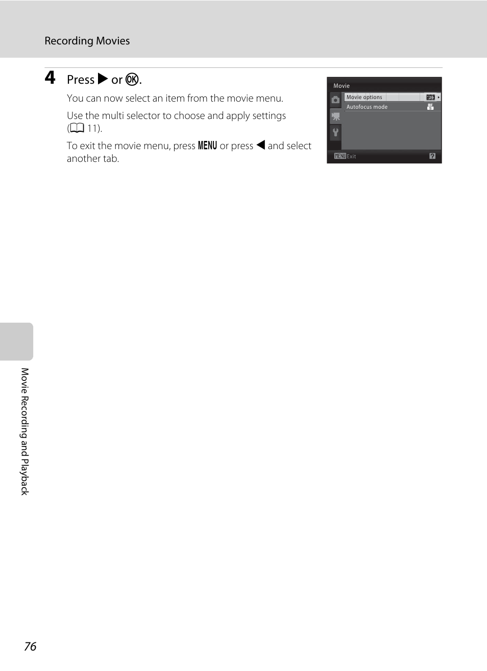 Press k or k | Nikon L105 User Manual | Page 88 / 152