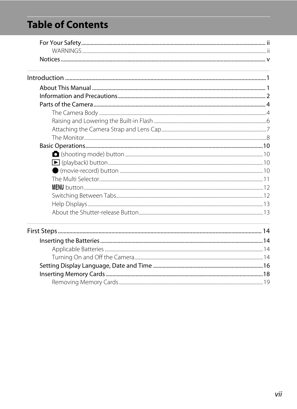 Nikon L105 User Manual | Page 9 / 152