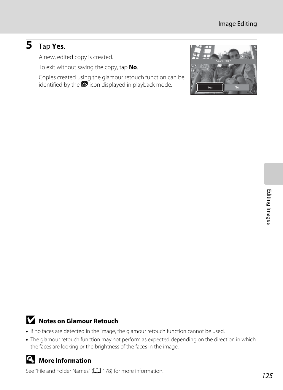 Tap yes | Nikon S6100 User Manual | Page 137 / 216