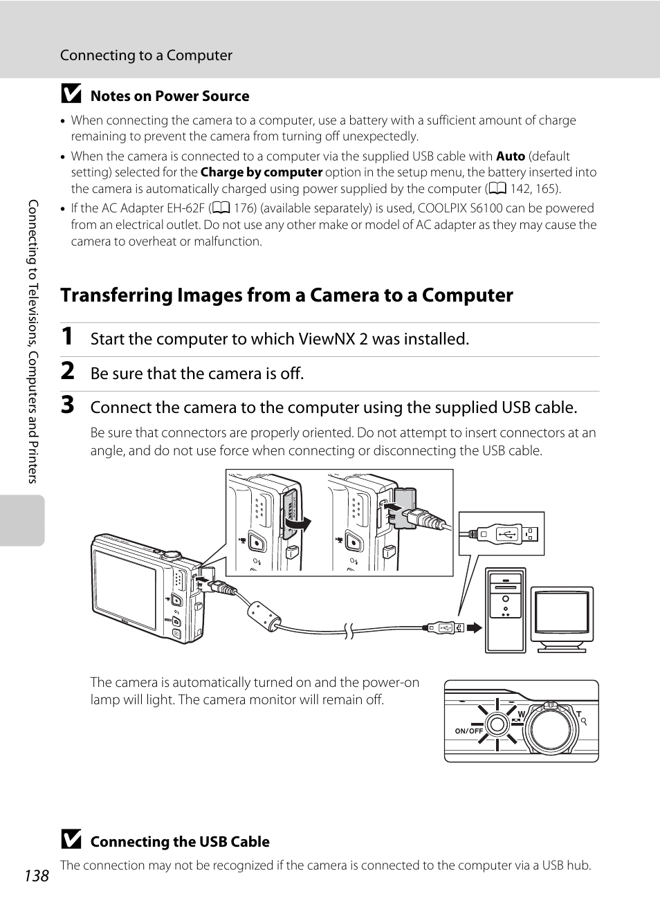 Transferring images from a camera to a computer | Nikon S6100 User Manual | Page 150 / 216