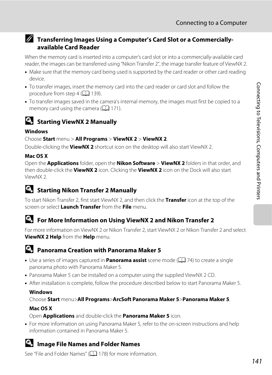 A 141) to | Nikon S6100 User Manual | Page 153 / 216