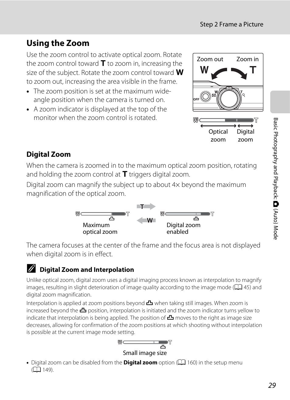 Using the zoom, Digital zoom | Nikon S6100 User Manual | Page 41 / 216