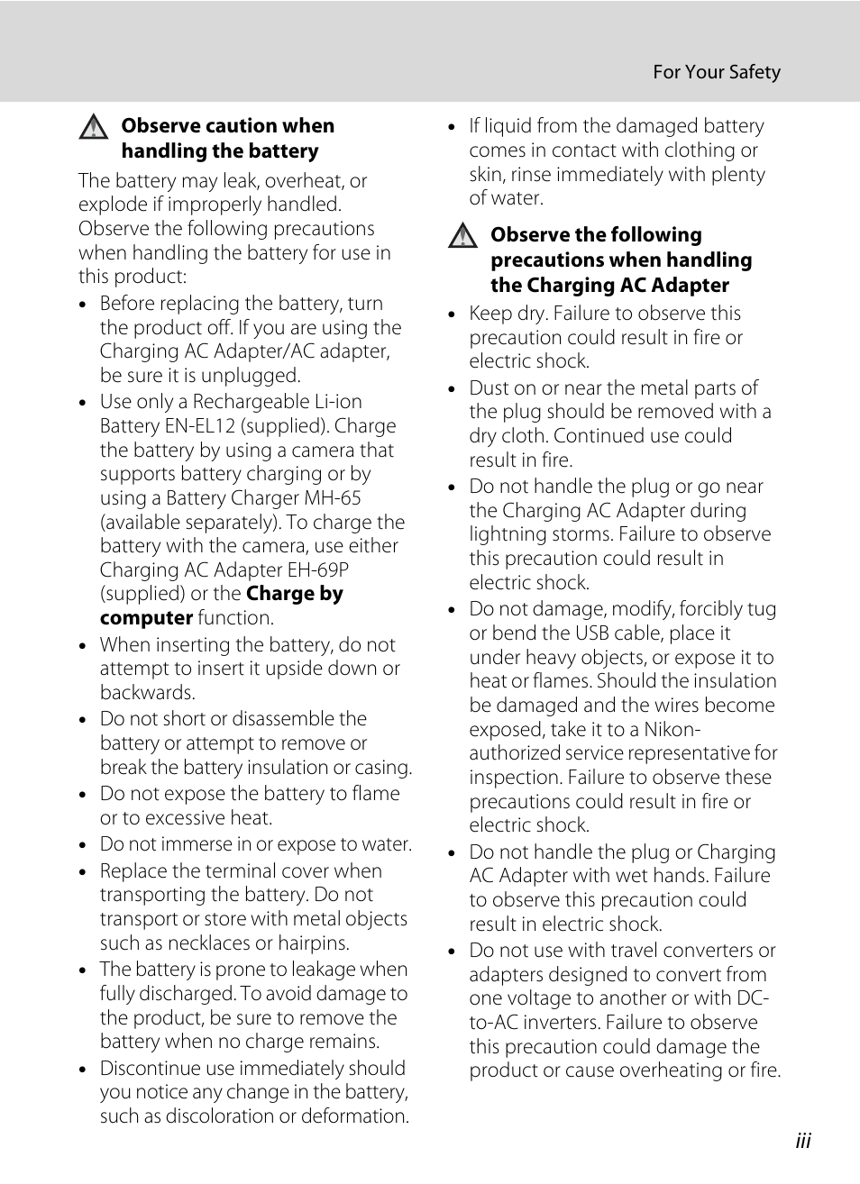 Nikon S6100 User Manual | Page 5 / 216