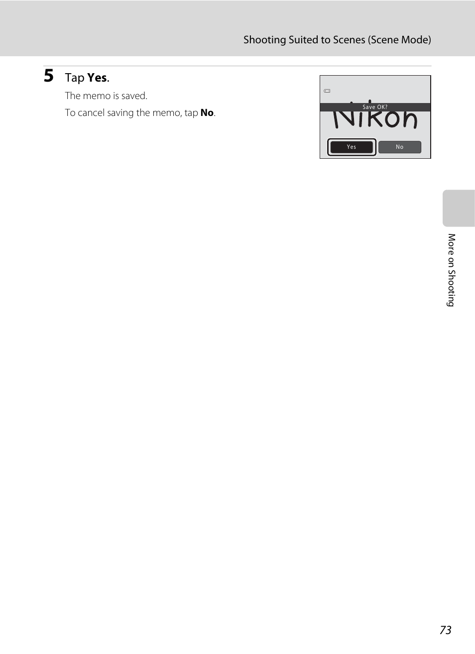 Tap yes | Nikon S6100 User Manual | Page 85 / 216