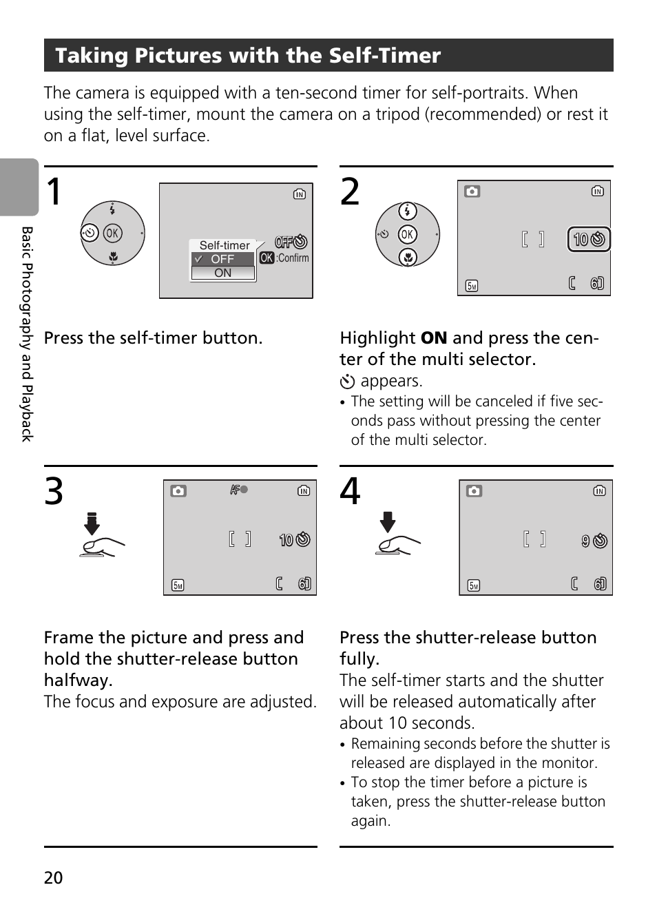 Taking pictures with the self-timer | Nikon L2 - L3 User Manual | Page 32 / 120