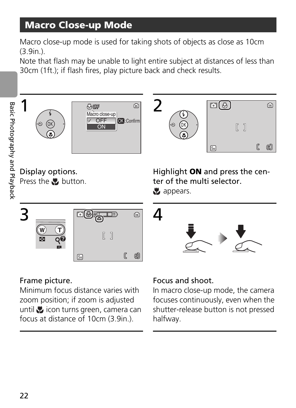 Macro close-up mode | Nikon L2 - L3 User Manual | Page 34 / 120