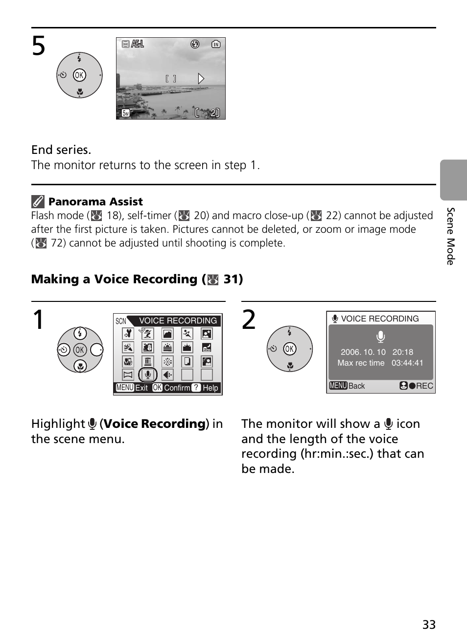 Making a voice recording ( 31) | Nikon L2 - L3 User Manual | Page 45 / 120