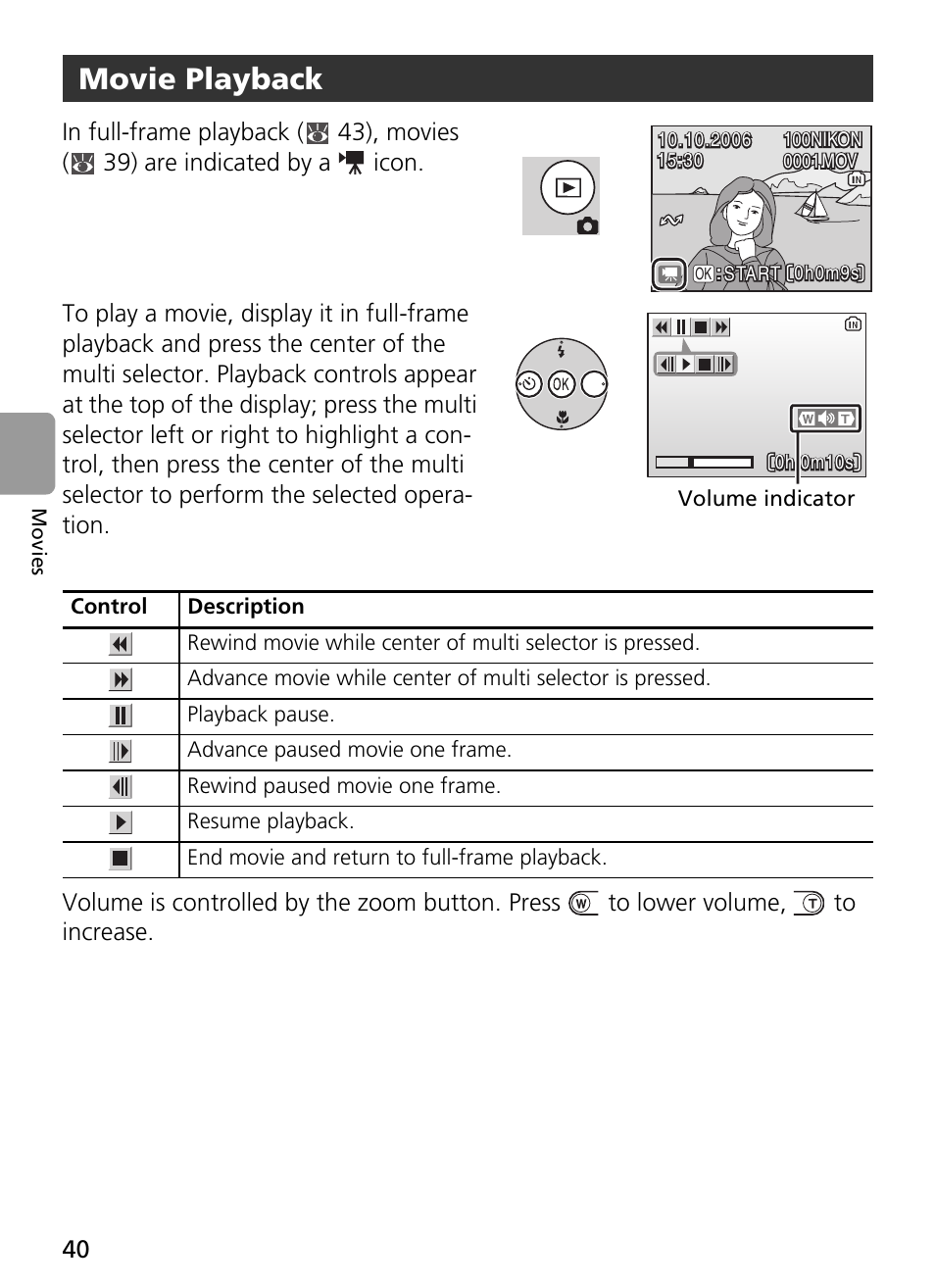 Movie playback | Nikon L2 - L3 User Manual | Page 52 / 120