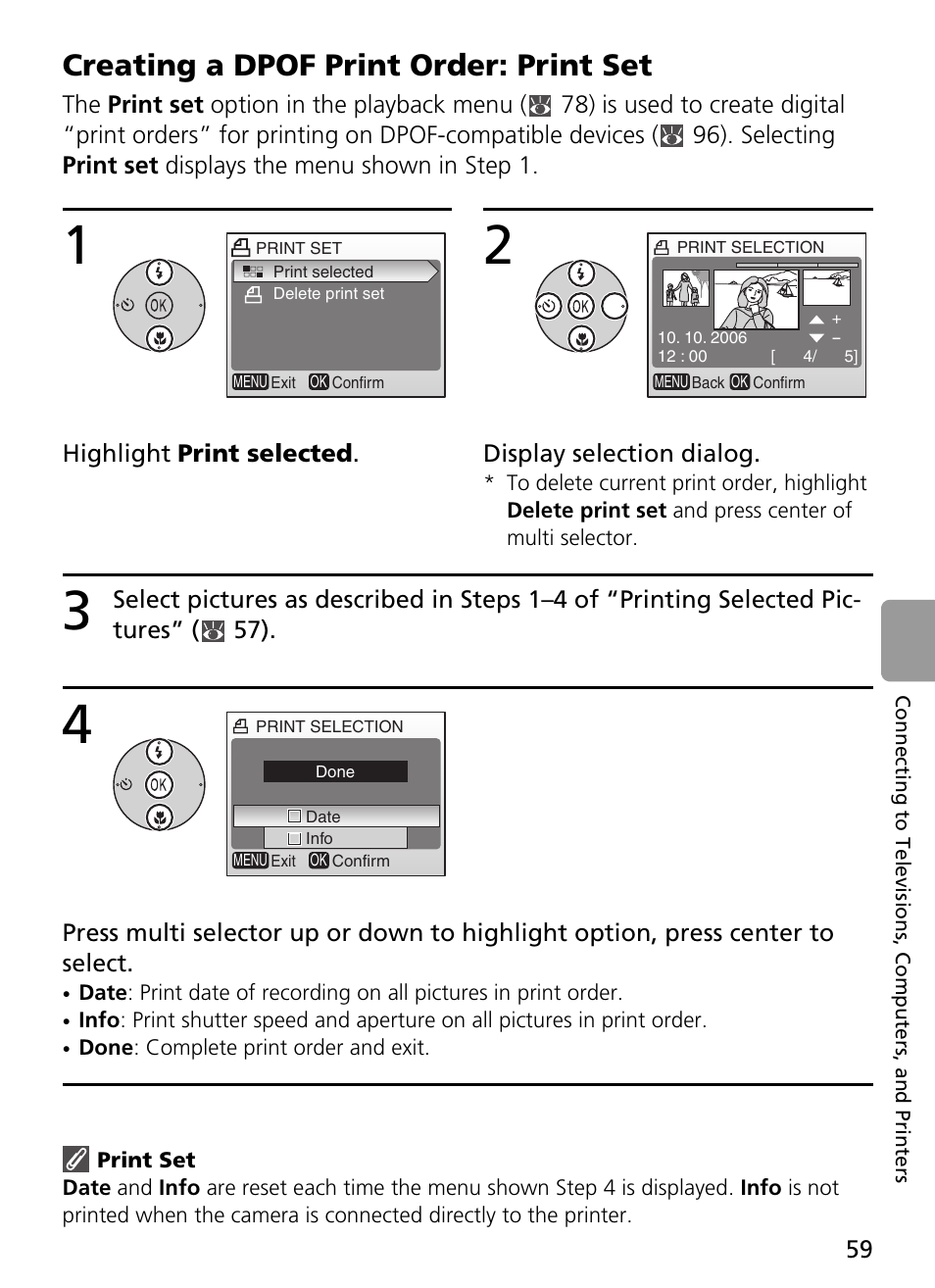 Creating a dpof print order: print set, 59). see | Nikon L2 - L3 User Manual | Page 71 / 120