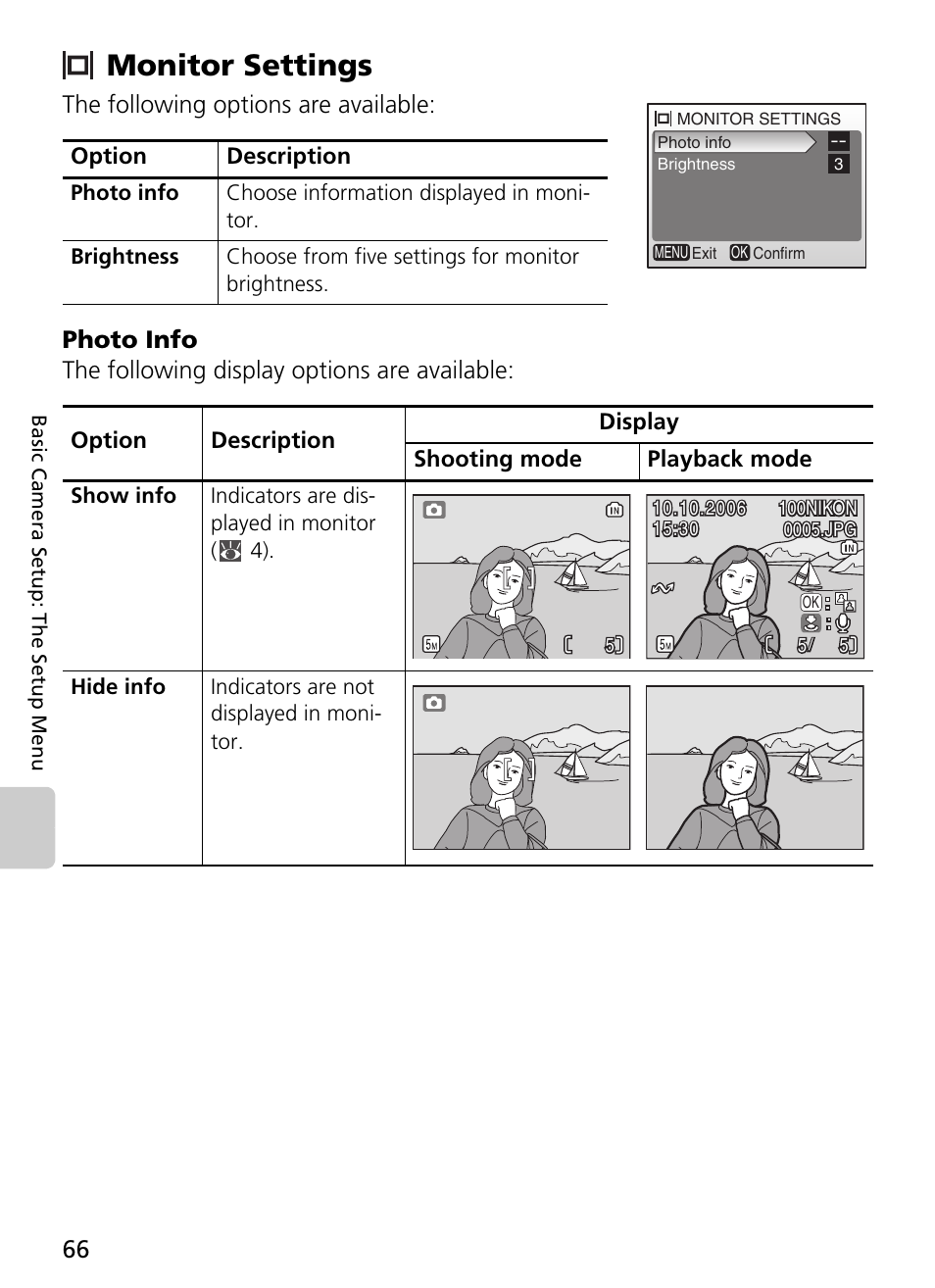 Monitor settings | Nikon L2 - L3 User Manual | Page 78 / 120