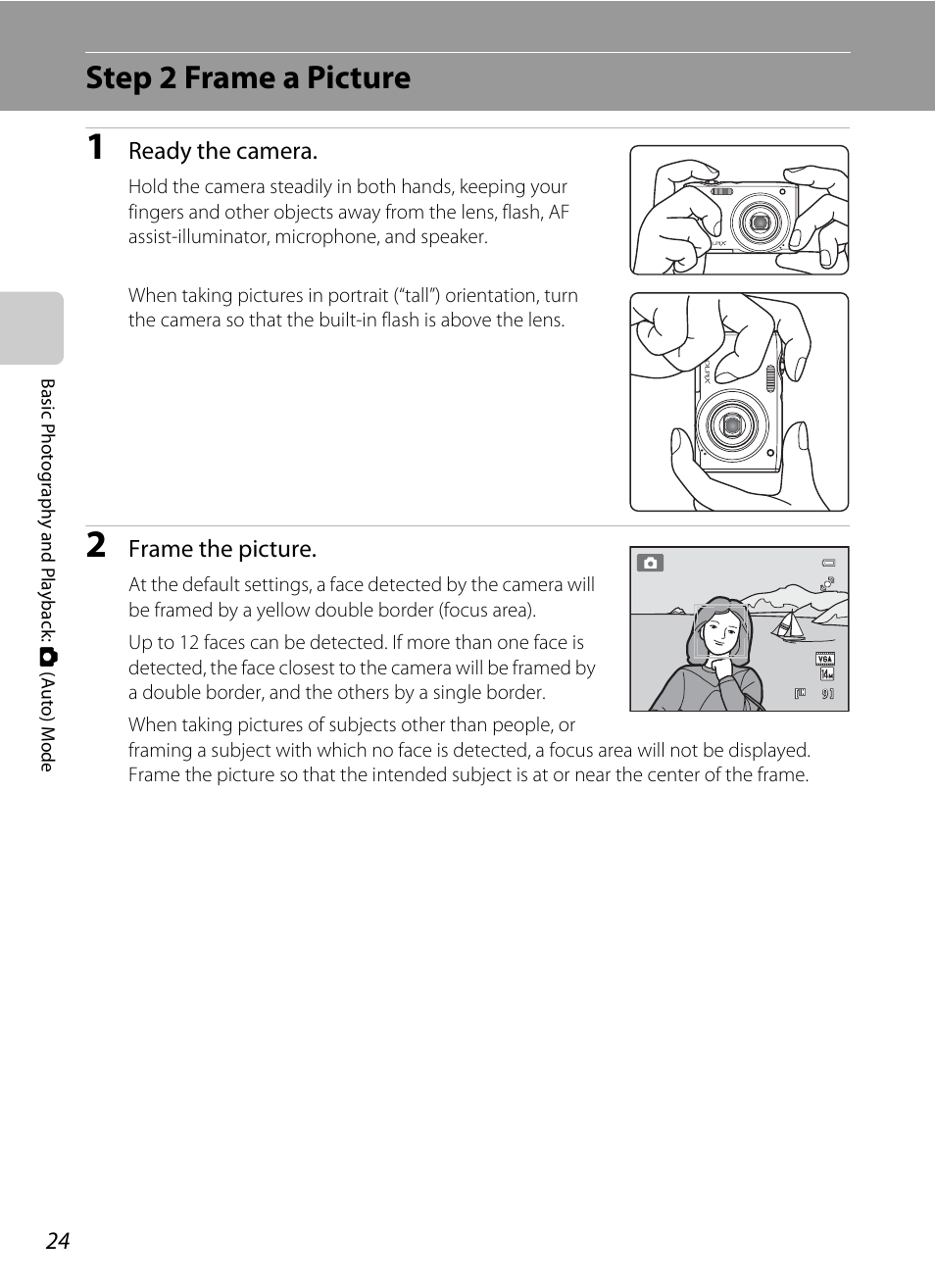 Step 2 frame a picture | Nikon S3100 User Manual | Page 36 / 196