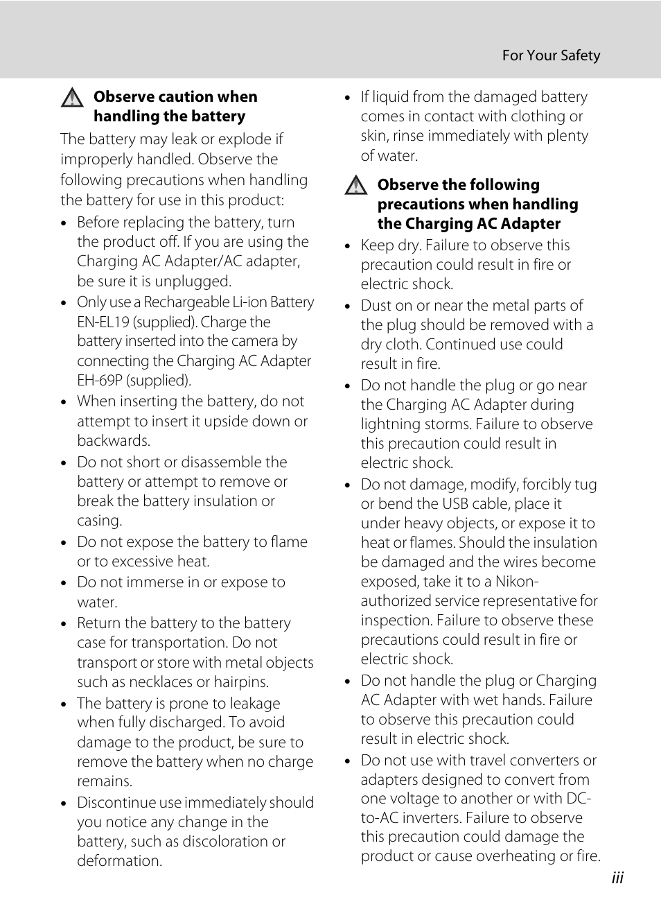 Nikon S3100 User Manual | Page 5 / 196