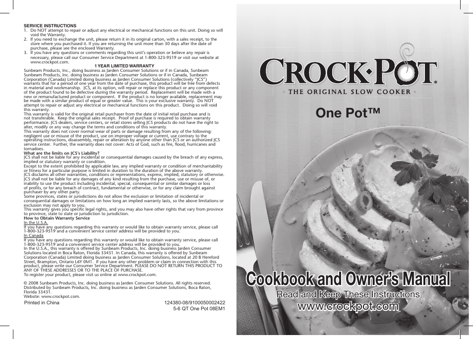 Crock-Pot OnePot User Manual | 27 pages