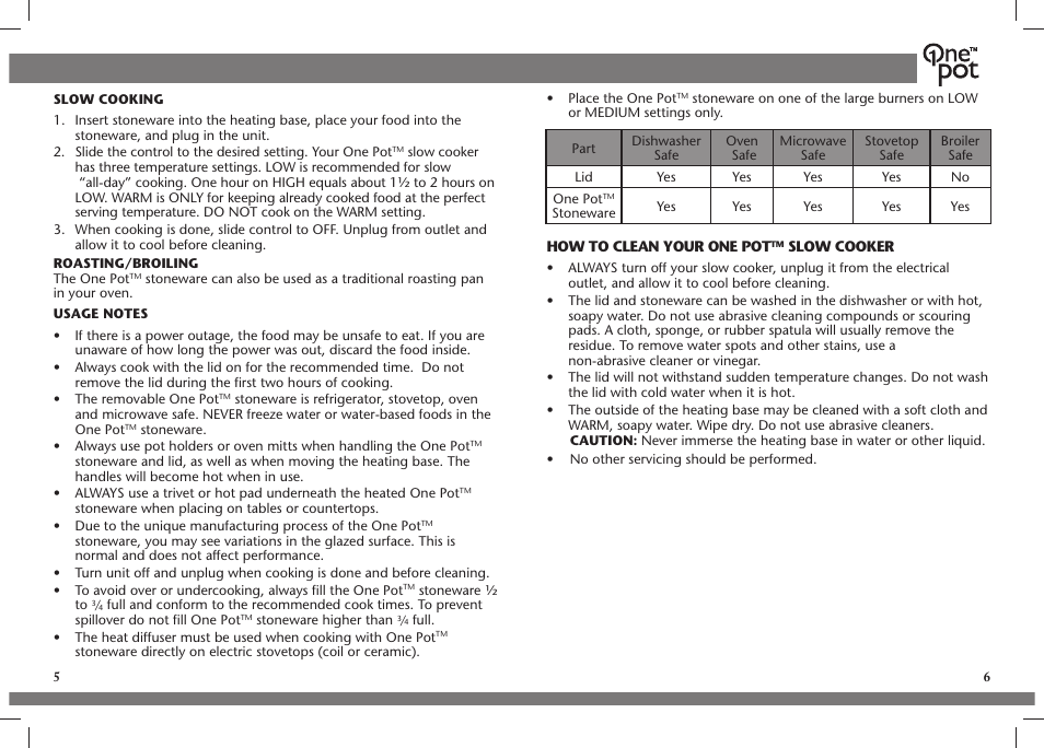 Crock-Pot OnePot User Manual | Page 4 / 27