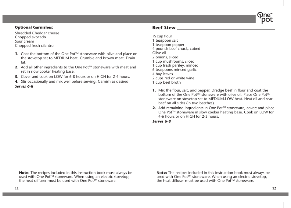 Beef stew | Crock-Pot OnePot User Manual | Page 7 / 27