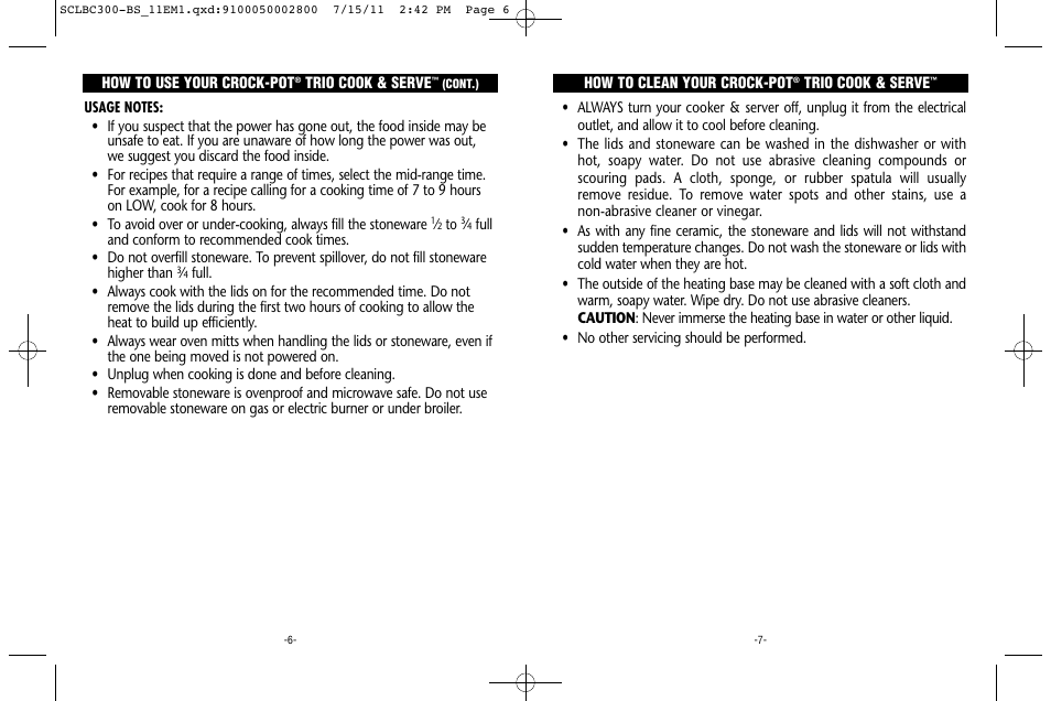 Crock-Pot Trio Cook & Serve User Manual | Page 4 / 10