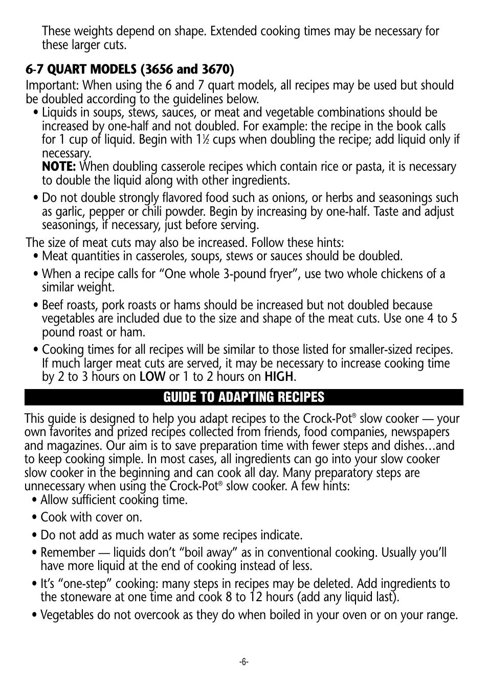 Crock-Pot 3950 User Manual | Page 6 / 18