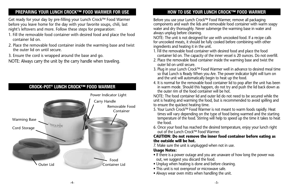 Crock-Pot Lunch Crock User Manual | Page 3 / 4