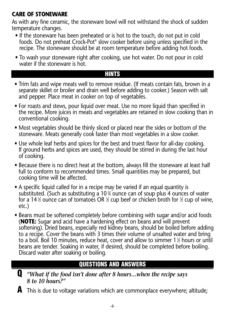 Crock-Pot 3200 User Manual | Page 4 / 12