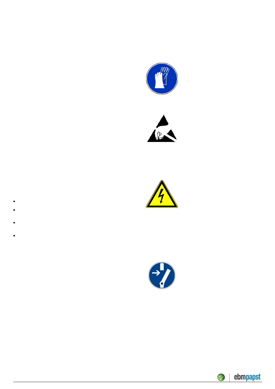 Technical data, Intended use, Not intended use | Connection and commissioning | ebm-papst EC-motors User Manual | Page 3 / 5
