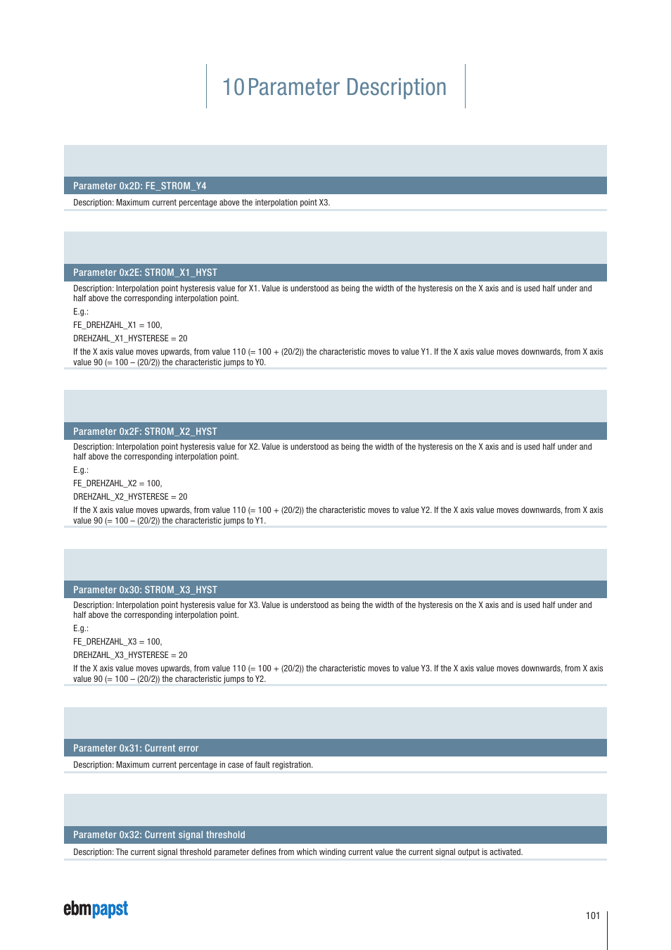 10 parameter description | ebm-papst ECI-63.XX-K4 User Manual | Page 101 / 112