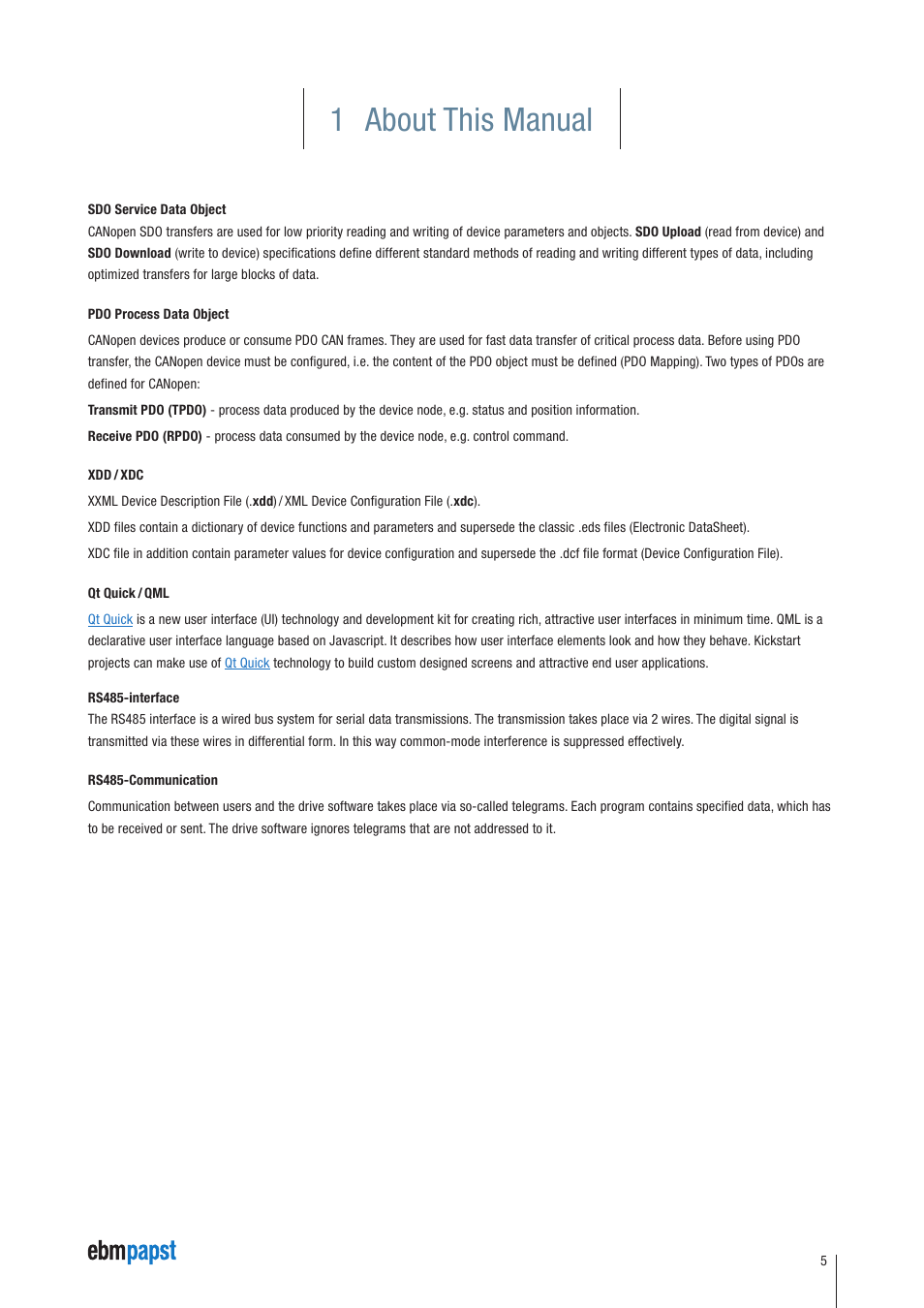 1 about this manual | ebm-papst Kickstart User Manual | Page 5 / 33