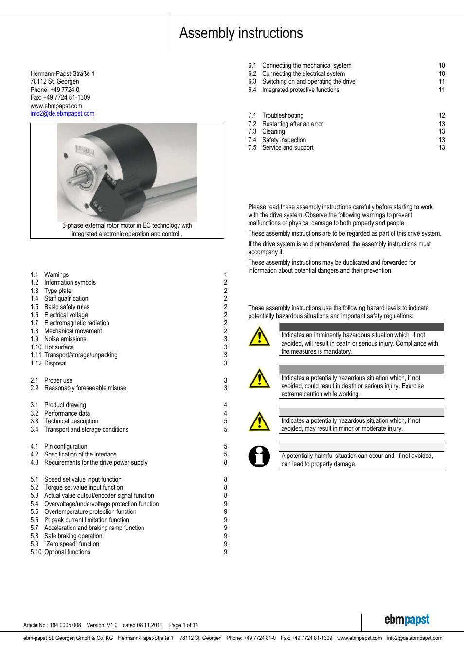 ebm-papst VDC-3-49.15 User Manual | 14 pages